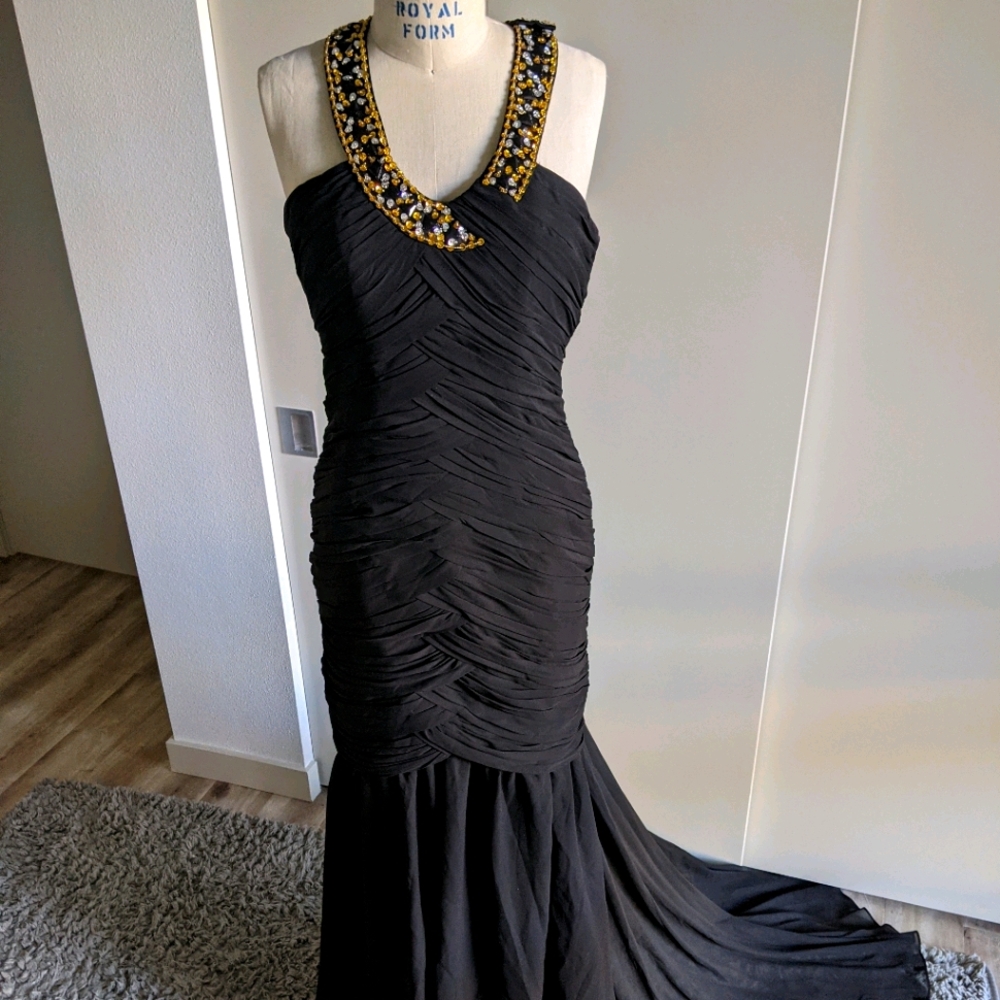 Black and gold Prom Dress